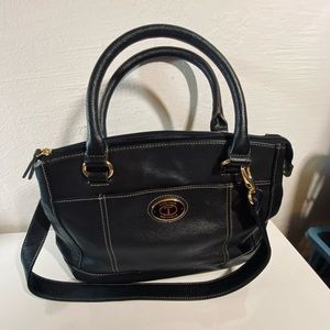 Tignanello black leather satchel/shoulder bag